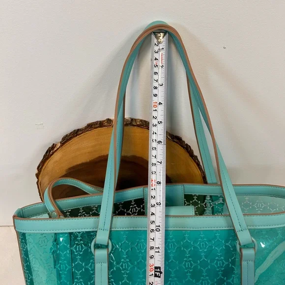 Nanette Lepore Maxine clear vinyl tote‎ with wristlet pouch aquatic blue color - Picture 12 of 13